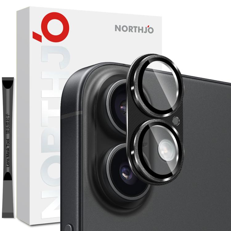 

For iPhone 17 NORTHJO CD Vein Camera Lens Protector Tempered Glass Rear Lens Film(Black)
