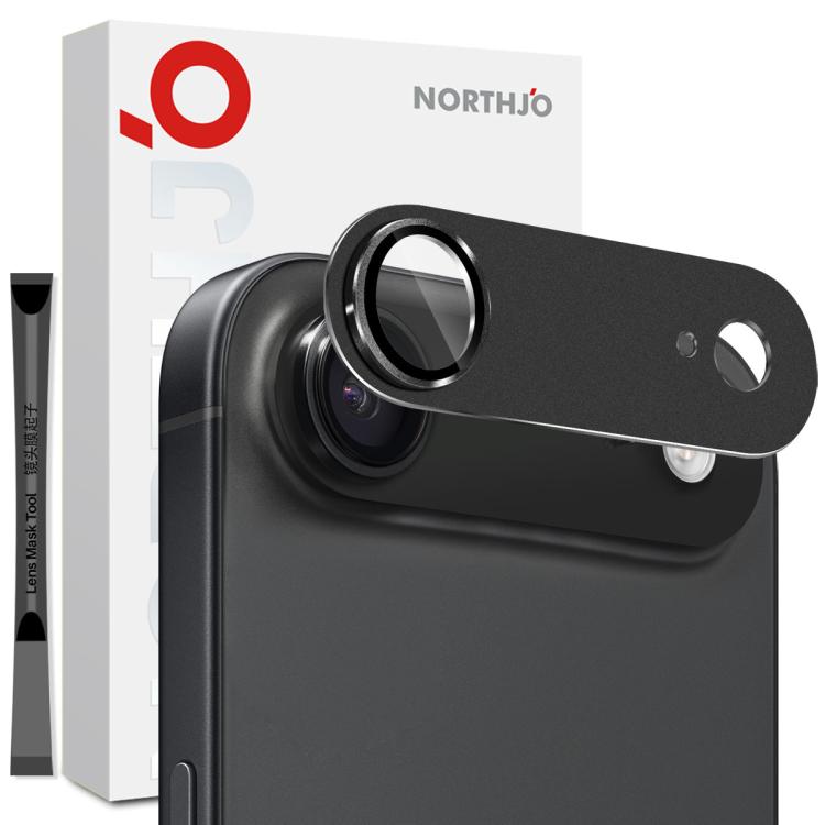 

For iPhone Air NORTHJO Matte Camera Lens Metal Protector Tempered Glass Rear Lens Film(Black)