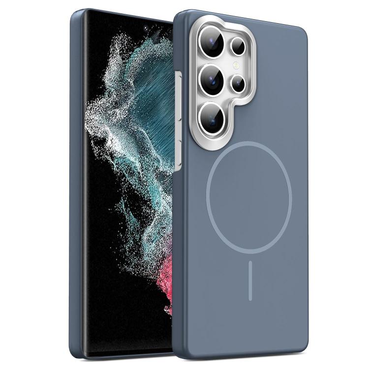 

For Samsung Galaxy S22 Ultra 5G Gold Armor PC Thin Circle MagSafe Shockproof Phone Case(Carbon Grey)