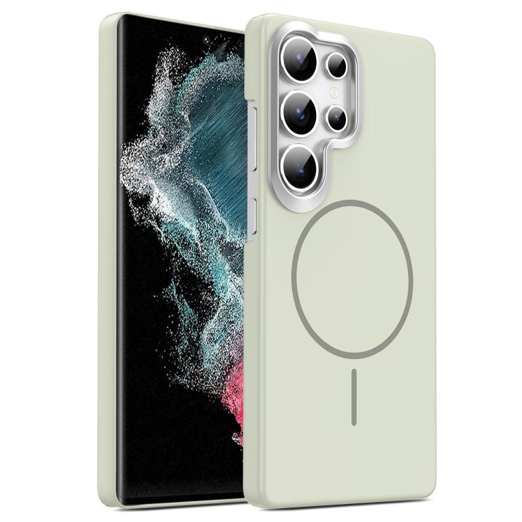 

For Samsung Galaxy S22 Ultra 5G Gold Armor PC Thin Circle MagSafe Shockproof Phone Case(Titanium Gray)