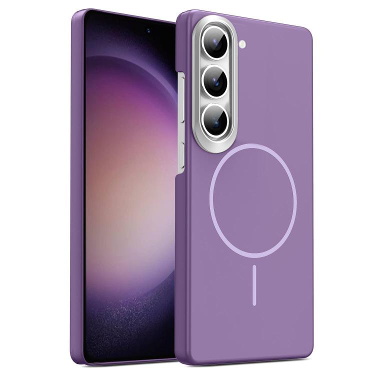 

For Samsung Galaxy S23 5G Gold Armor PC Thin Circle MagSafe Shockproof Phone Case(Purple)