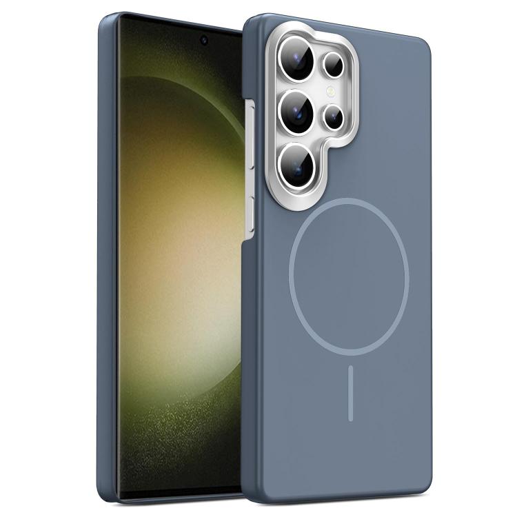 

For Samsung Galaxy S23 Ultra 5G Gold Armor PC Thin Circle MagSafe Shockproof Phone Case(Carbon Grey)