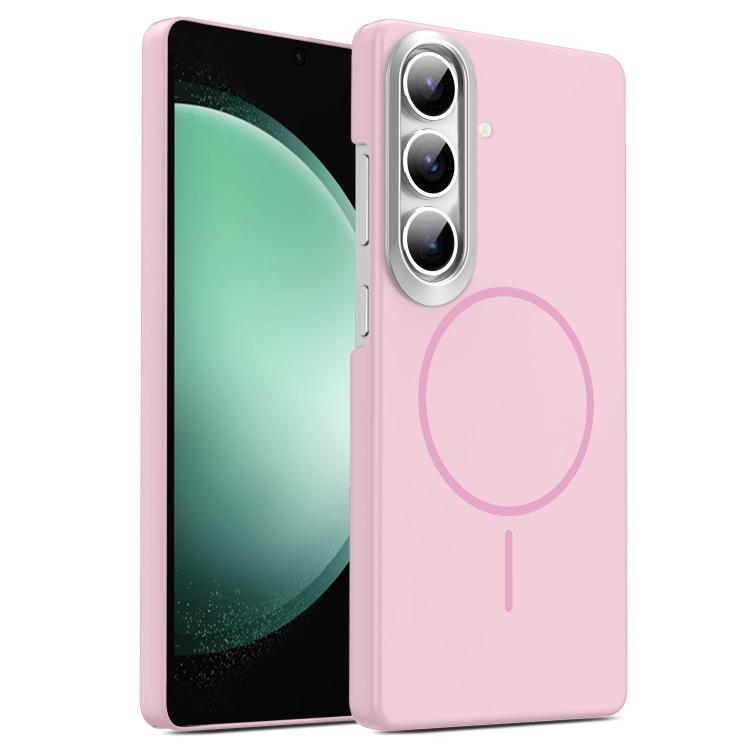 

For Samsung Galaxy S23 FE 5G Gold Armor PC Thin Circle MagSafe Shockproof Phone Case(Pink)