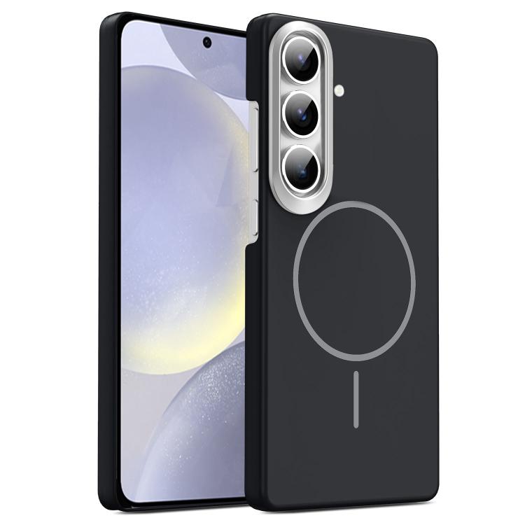 

For Samsung Galaxy S24 5G Gold Armor PC Thin Circle MagSafe Shockproof Phone Case(Black)