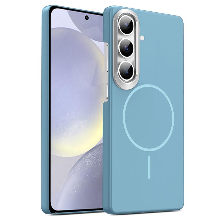 

For Samsung Galaxy S24 5G Gold Armor PC Thin Circle MagSafe Shockproof Phone Case(Ocean Blue)