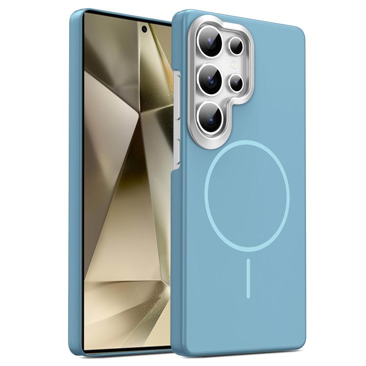 

For Samsung Galaxy S24 Ultra 5G Gold Armor PC Thin Circle MagSafe Shockproof Phone Case(Ocean Blue)