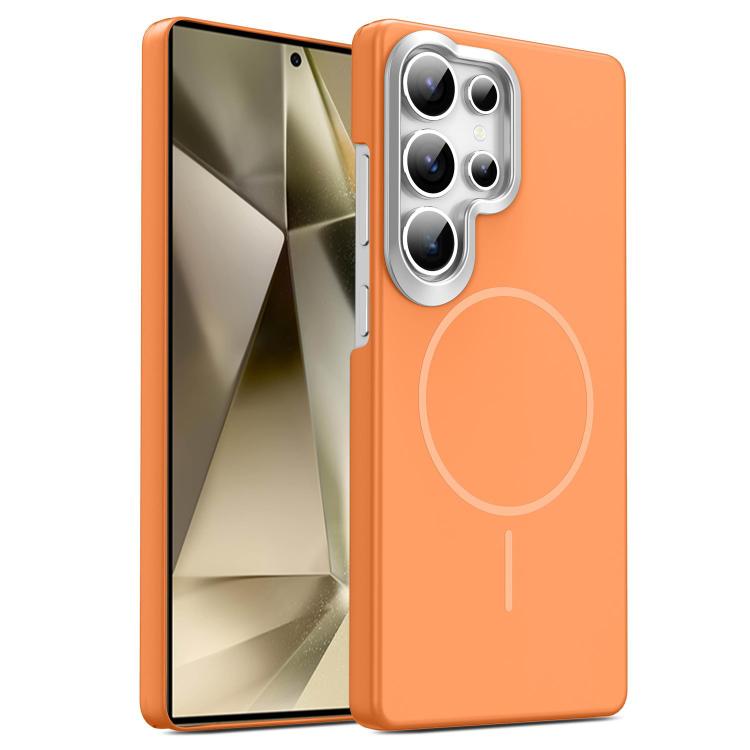 

For Samsung Galaxy S24 Ultra 5G Gold Armor PC Thin Circle MagSafe Shockproof Phone Case(Orange)