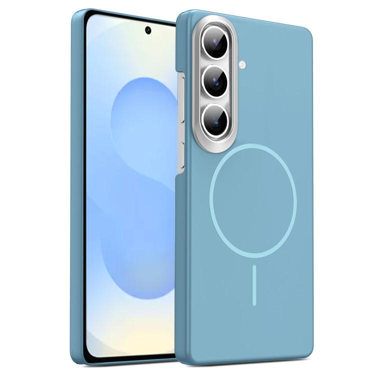 

For Samsung Galaxy S25 5G Gold Armor PC Thin Circle MagSafe Shockproof Phone Case(Ocean Blue)