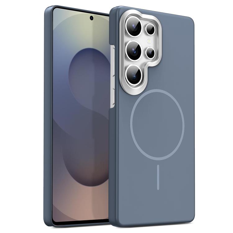 For Samsung Galaxy S25 Ultra 5G Gold Armor PC Thin Circle MagSafe Shockproof Phone Case(Carbon Grey)