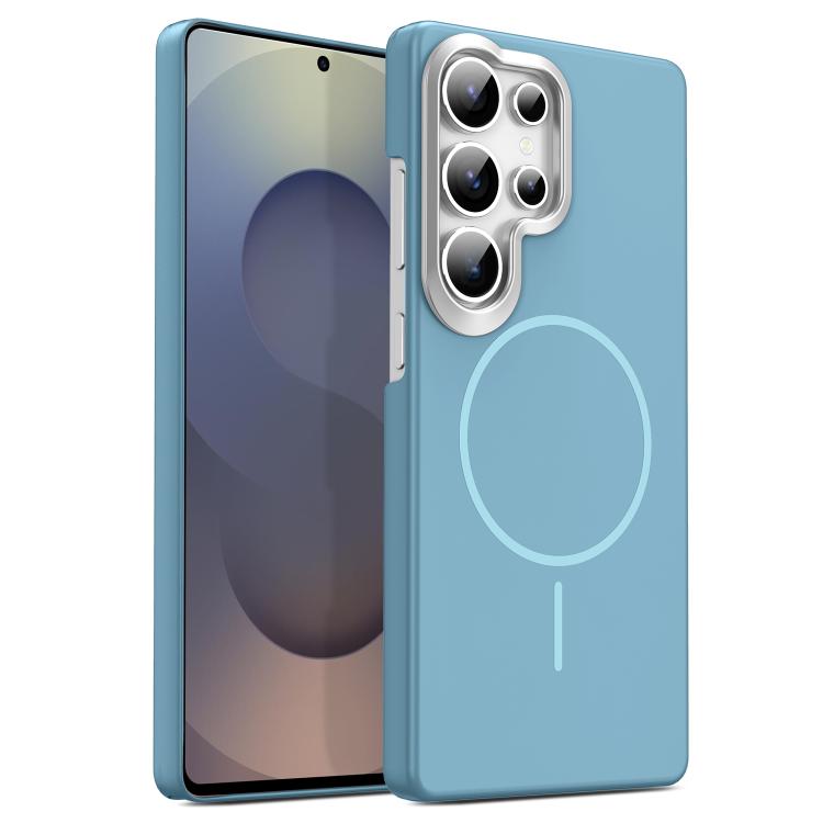 

For Samsung Galaxy S25 Ultra 5G Gold Armor PC Thin Circle MagSafe Shockproof Phone Case(Ocean Blue)