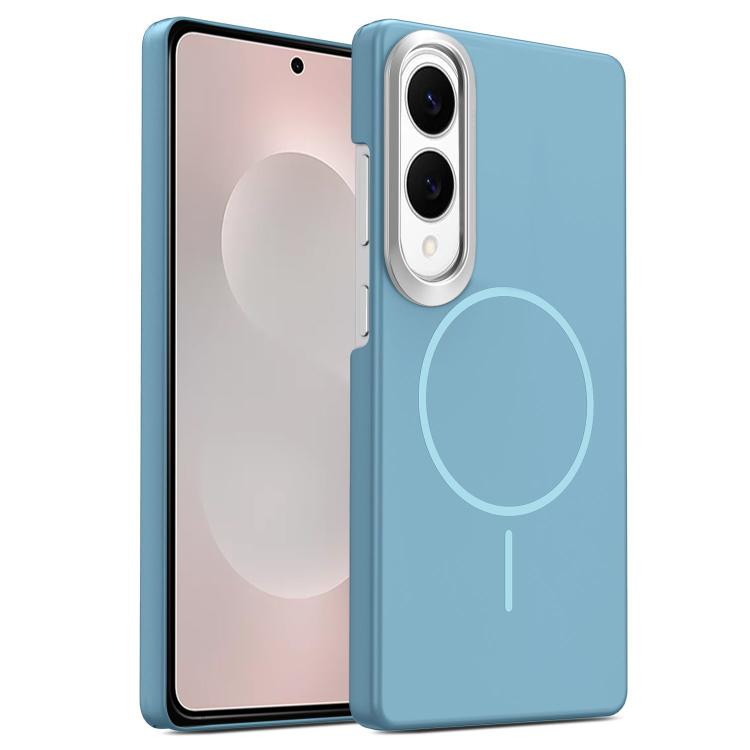 For Samsung Galaxy S25 Edge 5G Gold Armor PC Thin Circle MagSafe Shockproof Phone Case(Ocean Blue)