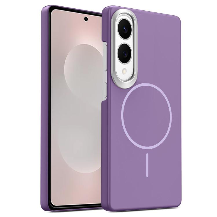 

For Samsung Galaxy S25 Edge 5G Gold Armor PC Thin Circle MagSafe Shockproof Phone Case(Purple)