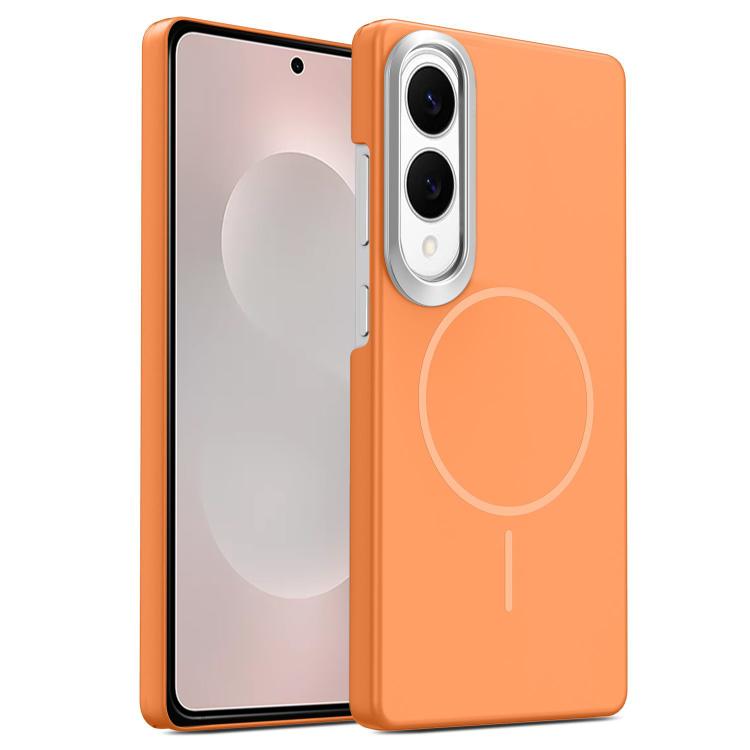

For Samsung Galaxy S25 Edge 5G Gold Armor PC Thin Circle MagSafe Shockproof Phone Case(Orange)