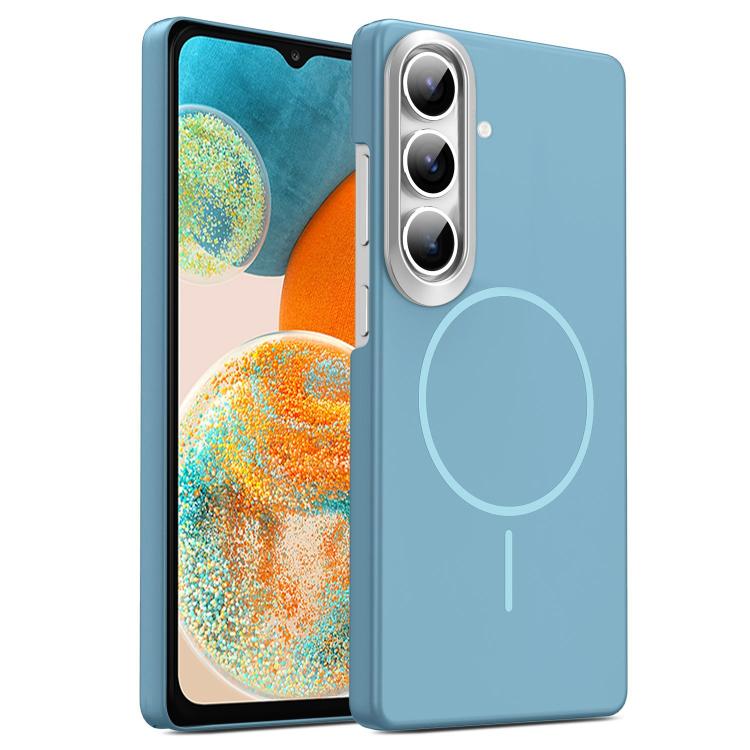 

For Samsung Galaxy A24 4G Gold Armor PC Thin Circle MagSafe Shockproof Phone Case(Ocean Blue)