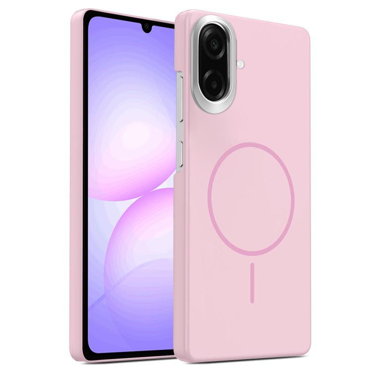 

For Samsung Galaxy A07 5G Gold Armor PC Thin Circle MagSafe Shockproof Phone Case(Pink)