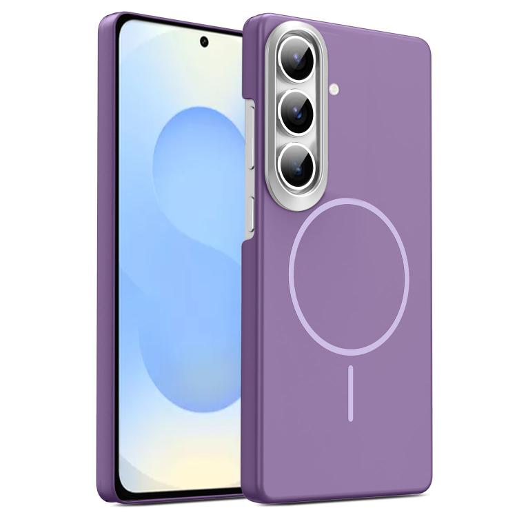 

For Samsung Galaxy S26 5G Gold Armor PC Thin Circle MagSafe Shockproof Phone Case(Purple)