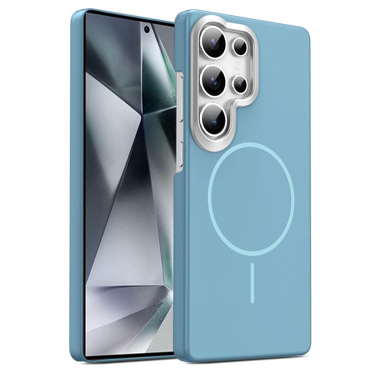 

For Samsung Galaxy S26 Ultra 5G Gold Armor PC Thin Circle MagSafe Shockproof Phone Case(Ocean Blue)