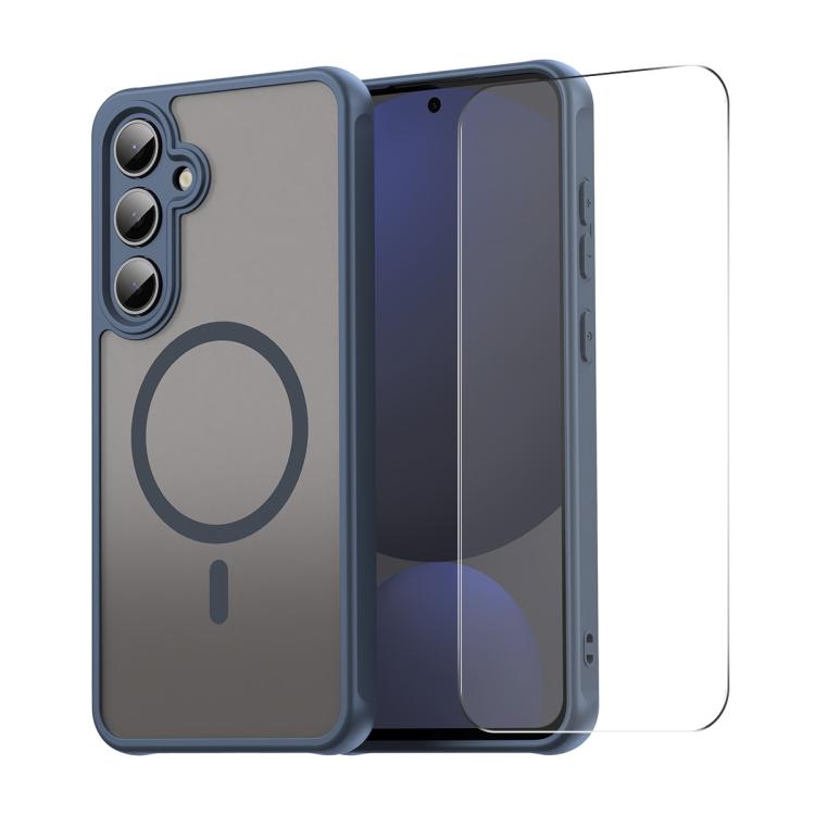 

For Samsung Galaxy S25 FE 5G ENKAY Hat-Prince MagSafe Matte Translucent Shockproof Phone Case with Large Arc Edge Film(Blue)