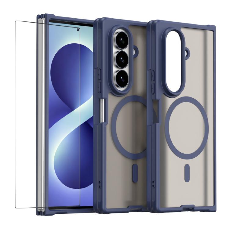 For Galaxy Z Fold8 Ultra 5G ENKAY Hat-Prince MagSafe Matte Translucent Shockproof Phone Case with Large Arc Edge Film(Blue)
