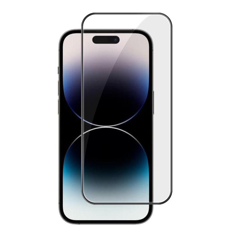 For iPhone 14 Pro Kalebol High-Aluminum Screen-Printed Full-Coverage Anti-Fingerprint Black-Bordered HD Tempered Glass Film