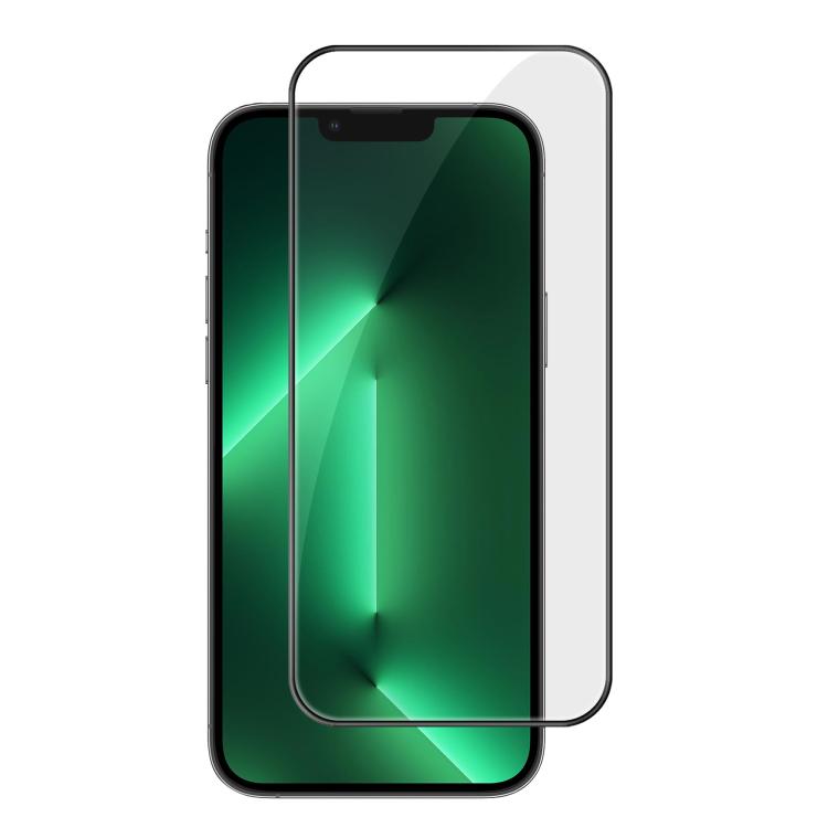For iPhone 13 Pro Max Kalebol High-Aluminum Screen-Printed Full-Coverage Anti-Fingerprint Black-Bordered HD Tempered Glass Film
