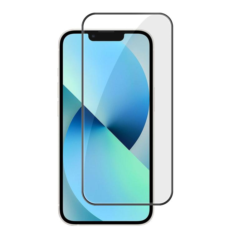 For iPhone 13 Kalebol High-Aluminum Screen-Printed Full-Coverage Anti-Fingerprint Black-Bordered HD Tempered Glass Film