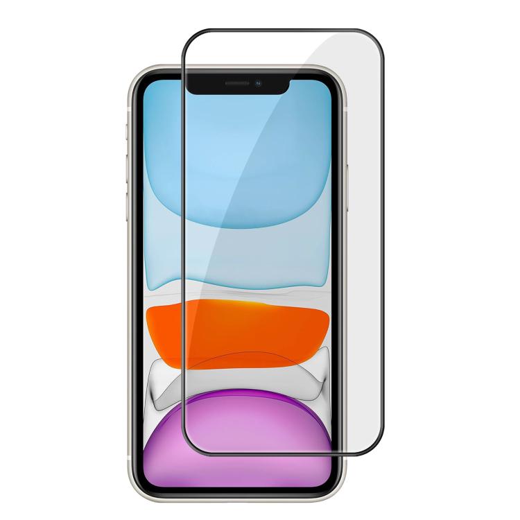 For iPhone 11 Kalebol High-Aluminum Screen-Printed Full-Coverage Anti-Fingerprint Black-Bordered HD Tempered Glass Film
