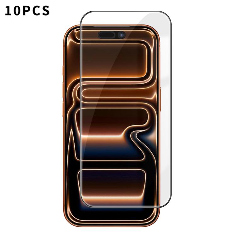 

For iPhone 17 Pro Max Kalebol 10pcs High-Aluminum Screen-Printed Full-Coverage Anti-Fingerprint Black-Bordered HD Tempered Glass Film