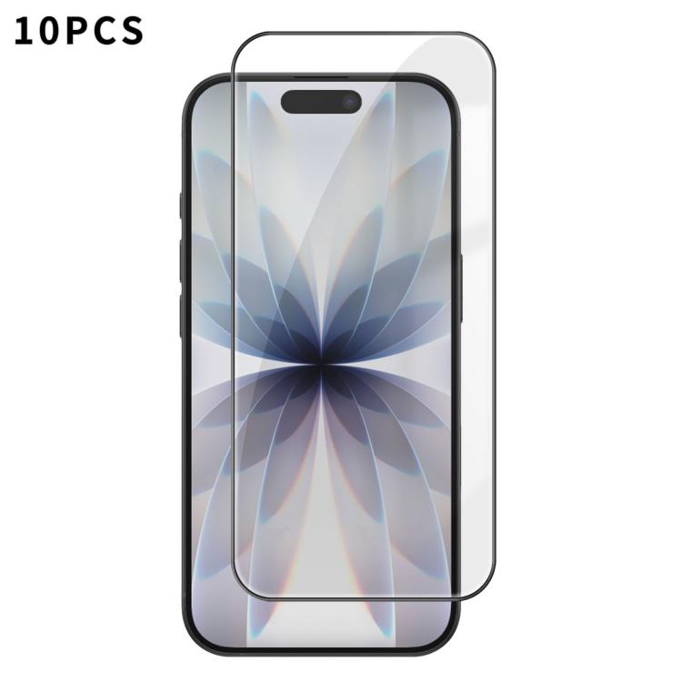 For iPhone 17 10pcs Kalebol High-Aluminum Screen-Printed Full-Coverage Anti-Fingerprint Black-Bordered HD Tempered Glass Film