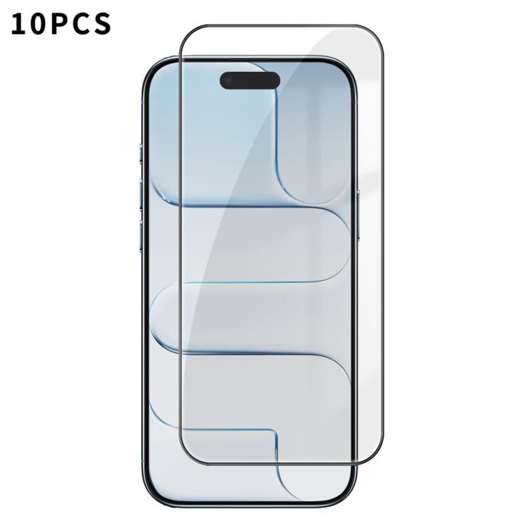 For iPhone Air 10pcs Kalebol High-Aluminum Screen-Printed Full-Coverage Anti-Fingerprint Black-Bordered HD Tempered Glass Film