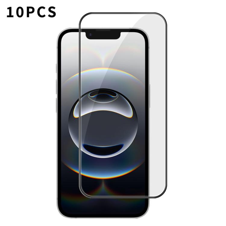For iPhone 17e / 16e 10pcs Kalebol High-Aluminum Screen-Printed Full-Coverage Anti-Fingerprint Black-Bordered HD Tempered Glass Film