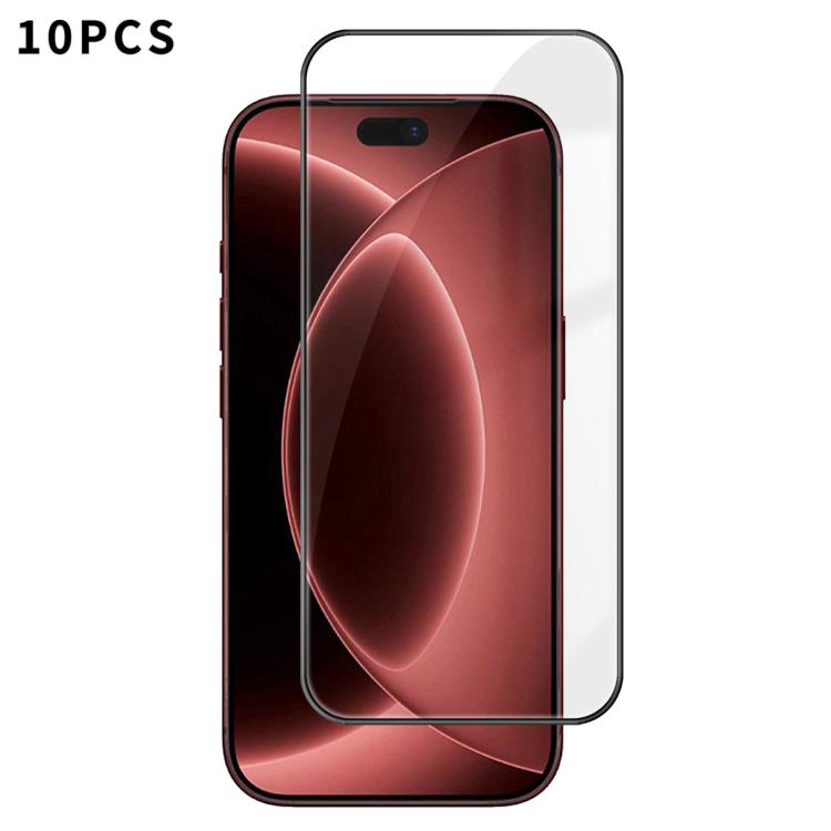 For iPhone 18 Pro 10pcs Kalebol High-Aluminum Screen-Printed Full-Coverage Anti-Fingerprint Black-Bordered HD Tempered Glass Film