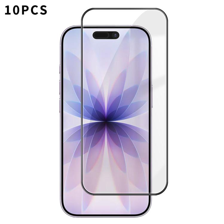 For iPhone 18 10pcs Kalebol High-Aluminum Screen-Printed Full-Coverage Anti-Fingerprint Black-Bordered HD Tempered Glass Film