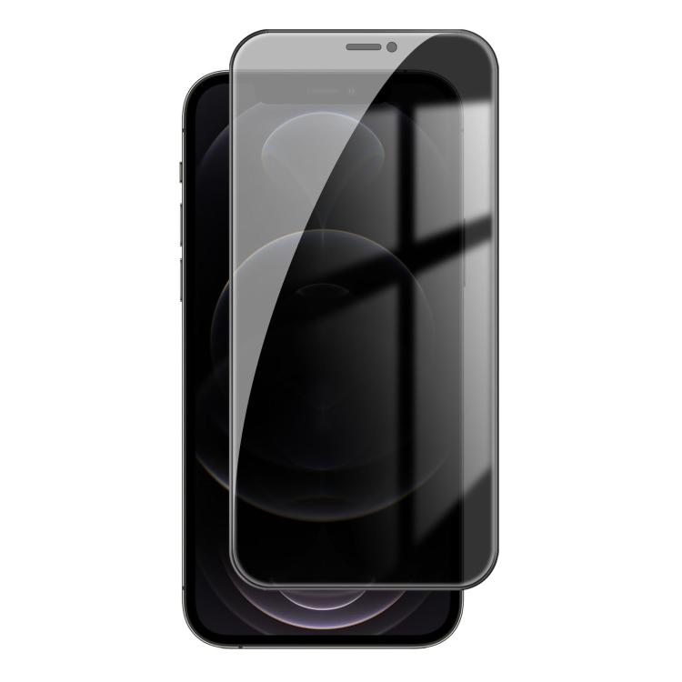 

For iPhone 12 Pro Kalebol High-Aluminum Screen-Printed Full-Coverage Black-Border Privacy Tempered Glass Film