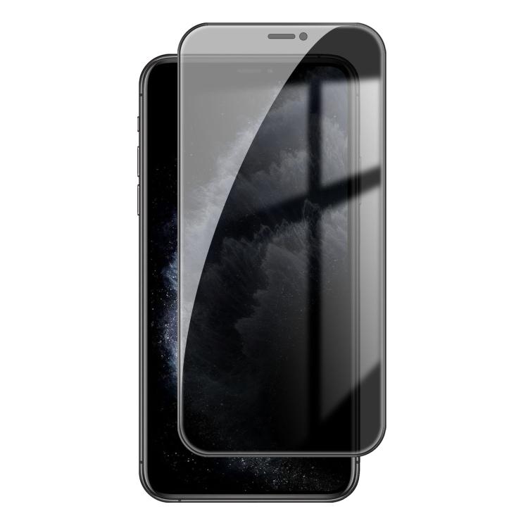For iPhone 11 Pro Max Kalebol High-Aluminum Screen-Printed Full-Coverage Black-Border Privacy Tempered Glass Film