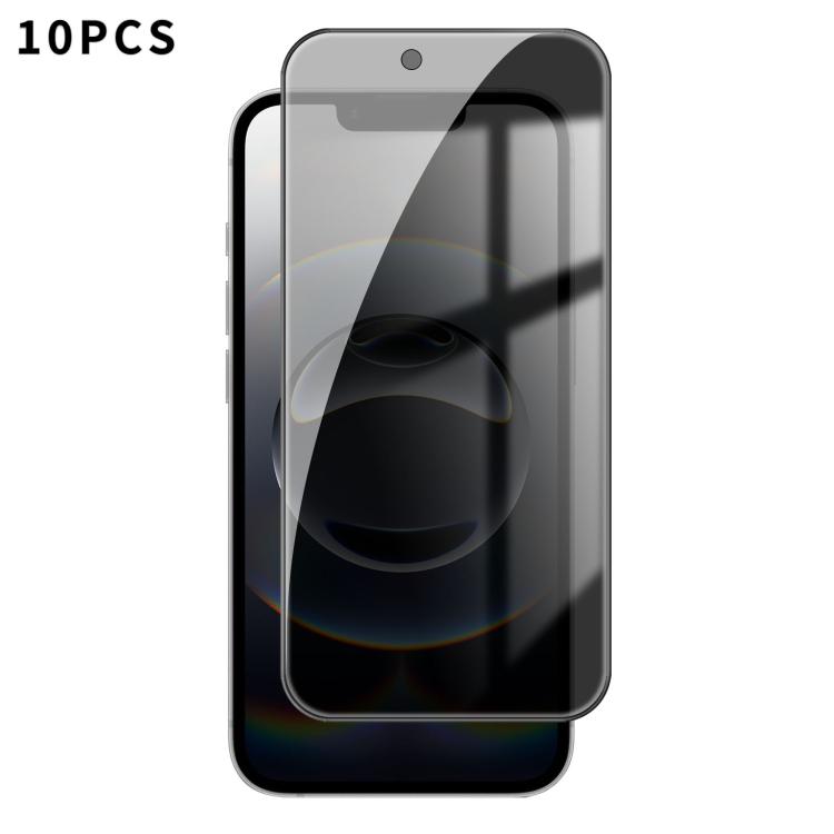 

For iPhone 16e 10pcs Kalebol High-Aluminum Screen-Printed Full-Coverage Black-Border Privacy Tempered Glass Film