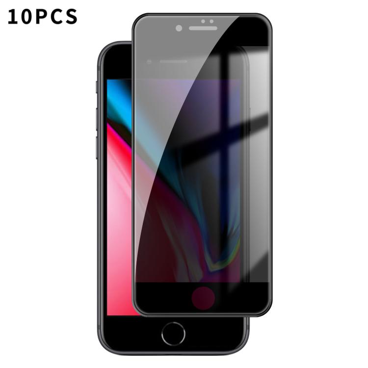 

For iPhone 8 Kalebol 10pcs High-Aluminum Screen-Printed Full-Coverage Black-Border Privacy Tempered Glass Film