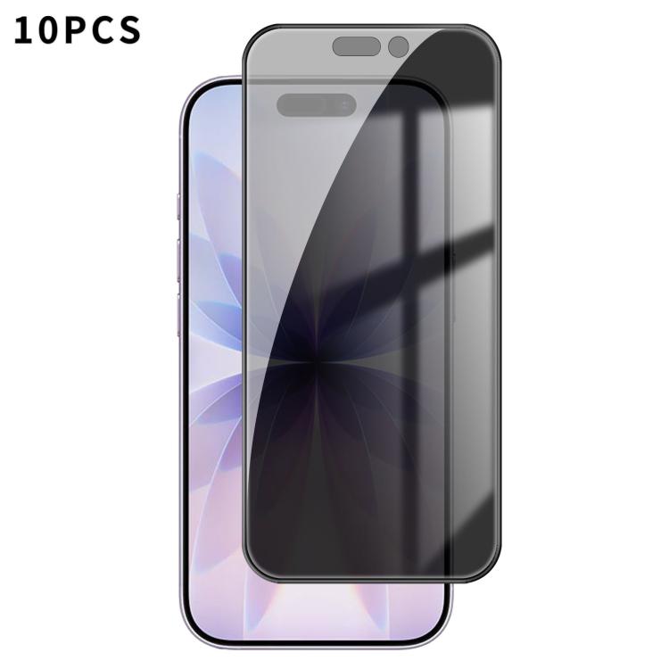 For iPhone 18 10pcs Kalebol High-Aluminum Screen-Printed Full-Coverage Black-Border Privacy Tempered Glass Film