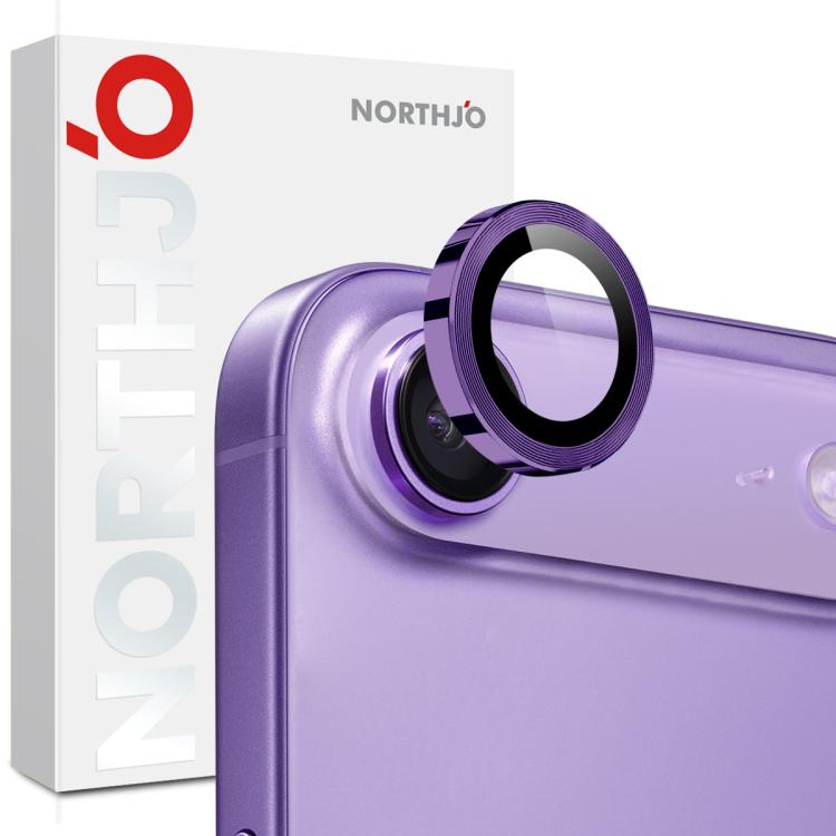 

For iPhone Air NORTHJO Camera Lens Protector CD Metal Ring Tempered Glass Film(Purple)