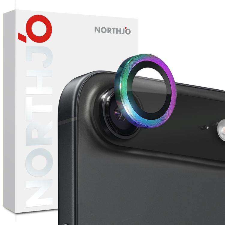 

For iPhone Air NORTHJO Camera Lens Protector CD Metal Ring Tempered Glass Film(Colorful)