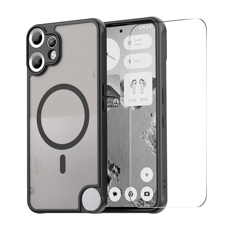 

For Nothing CMF Phone 2 Pro ENKAY Hat-Prince MagSafe Matte Translucent Shockproof Phone Case with Large Arc Edge Film(Black)