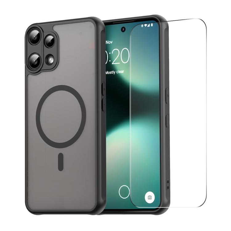 

For Nothing Phone 3a Lite ENKAY Hat-Prince MagSafe Matte Translucent Shockproof Phone Case with Large Arc Edge Film(Black)