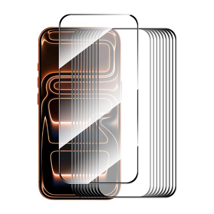 

For iPhone 17 Pro 10pcs ENKAY Thickened Glue No White Edge High Aluminum-silicon Tempered Glass Film