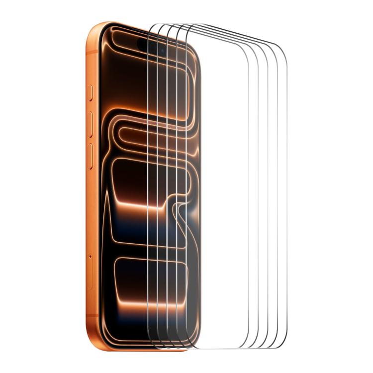 

For iPhone 17 Pro 5pcs ENKAY Thickened Glue No White Edge 9H Big Arc Edge High Aluminum-silicon Tempered Glass Film