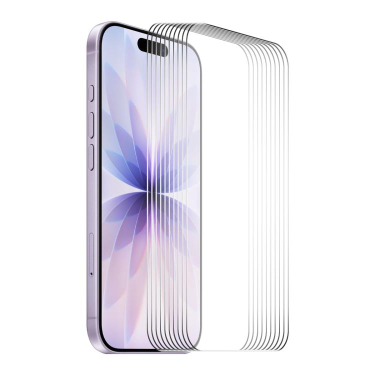 

For iPhone 17 10pcs ENKAY Thickened Glue No White Edge 9H Big Arc Edge High Aluminum-silicon Tempered Glass Film
