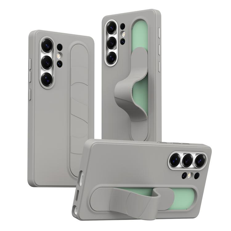 

For Samsung Galaxy S23 Ultra 5G Intelligent Control Button Wristband Phone Case(Titanium Gunmetal)