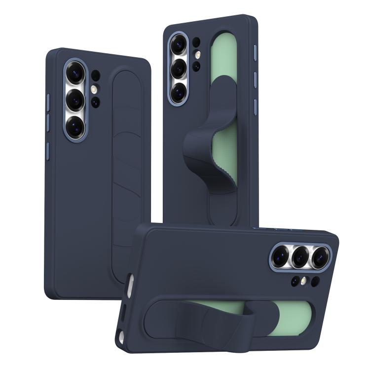 

For Samsung Galaxy S23 Ultra 5G Intelligent Control Button Wristband Phone Case(Sapphire blue)