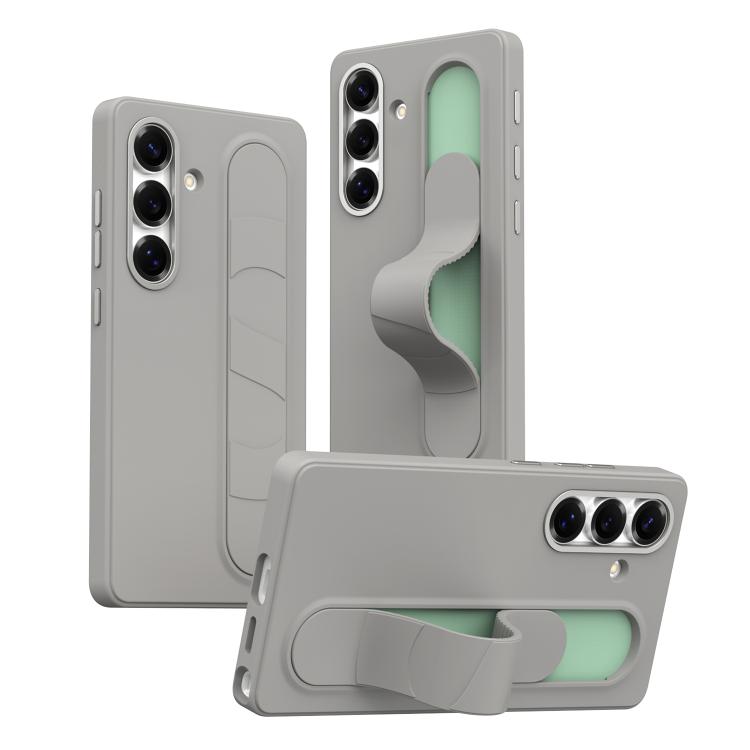 

For Samsung Galaxy S25 5G Intelligent Control Button Wristband Phone Case(Titanium Gunmetal)