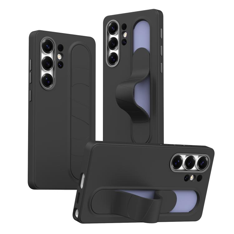 

For Samsung Galaxy S25 Ultra 5G Intelligent Control Button Wristband Phone Case(Titanium Shadow Black)