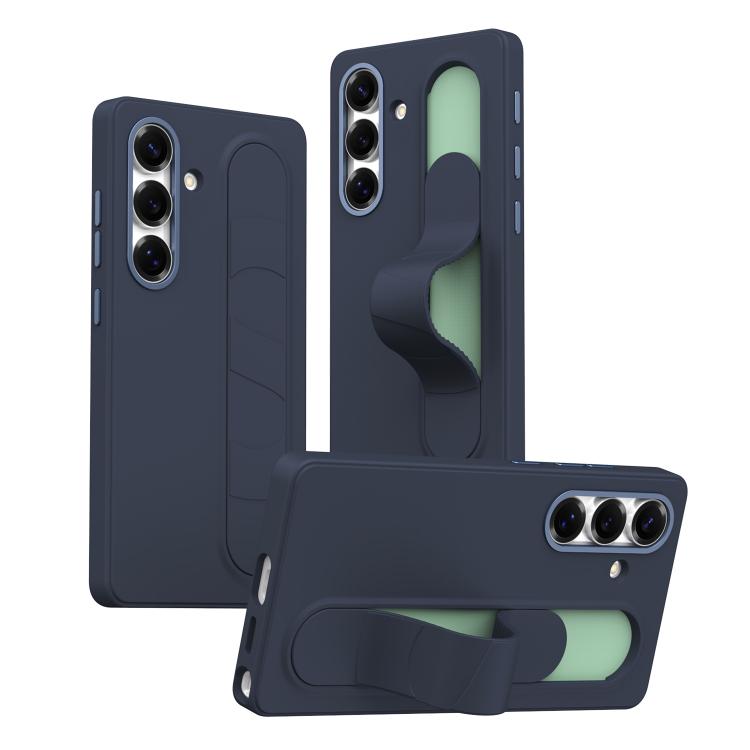 

For Samsung Galaxy S25+ 5G Intelligent Control Button Wristband Phone Case(Sapphire blue)